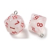 7 Styles Transparent Resin Polyhedral Dice Pendants Set RESI-A029-01L-2