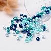 Carribean Blue Mix Pearlized Glass Pearl Beads HY-X006-8mm-03-3