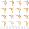16Pcs Brass Micro Pave Clear Cubic Zirconia Stud Earring Findings MAK-BBC0001-19B-7