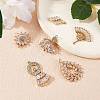 6Pcs 6 Style Brass Micro Pave Clear Cubic Zirconia Pendants KK-SZ0005-43-3