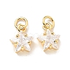 Eco-friendly Brass Micro Pave Cubic Zirconia Pendants KK-D080-44G-01-1