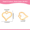60Pcs 3 Colors 304 Stainless Steel Open Heart Charms STAS-DC0007-60-4