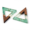 Transparent Resin & Walnut Wood Pendants RESI-ZX017-22-2