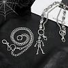 2Pcs 2 Styles Gothic Alloy Skull Link Chains for Pants HJEW-PH0002-05-4