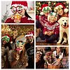 Christmas Plastic & Non-woven Fabric Glitter Glasses Frames LS-AJEW-E053-01B-4