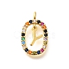 Brass Micro Pave Cubic Zirconia Pendants ZIRC-P123-01G-Y02-1