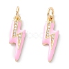 Brass Micro Pave Clear Cubic Zirconia Pendants ZIRC-A019-12G-B-1