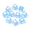 Spray Painted Transparent Acrylic Beads OACR-N140-02A-1