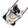 Cute Resin Swinging Bulldog Pendant Decorations HJEW-A010-01B-2