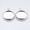 Tarnish Resistant 304 Stainless Steel Pendant Cabochon Settings STAS-I069-37-20MM-1