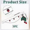 1Pc Zinc Alloy with Resin and PU Leather Dark Red Cherry Purse Decorative Chains AJEW-SC0002-99C-2