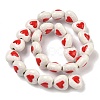 Heart Pattern Handmade Porcelain Enamel Beads PORC-G016-03N-2