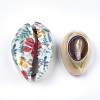 Printed Natural Cowrie Shell Beads X-SHEL-S266-09A-2