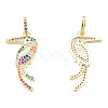 Brass Micro Pave Colorful Cubic Zirconia Pendants X-ZIRC-N039-259-1