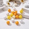 160Pcs 4 Colors Farmhouse Country and Rustic Style Painted Natural Wood Beads WOOD-LS0001-01H-4