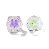 UV Plating Iridescent Transparent Acrylic Beads OACR-H112-09B-2