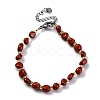 Natural Red Jasper Beaded Bracelets for Women G-P563-07P-10-4