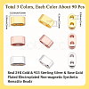 270Pcs 3 Colors Electroplated Synthetic Non-magnetic Hematite Beads G-BBC0001-64-2