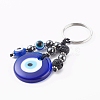 Flat Round Evil Eye Lampwork Keychain KEYC-JKC00243-3