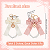 2Pcs 2 Colors Polyester Keychains KEYC-BBC0001-04A-2