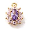 Eco-Friendly Brass Micro Pave Cubic Zirconia Charms ZIRC-C027-12G-04-RS-1