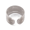 Non-Tarnish 304 Stainless Steel Multi Line Open Cuff Rings for Women RJEW-G285-10P-3