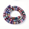 Flat Round Handmade Polymer Clay Beads CLAY-R067-8.0mm-M2-2