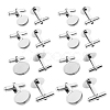 8Pcs 4 Styles 304 Stainless Steel Cuff Buttons STAS-SZ0001-63-1