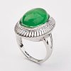 Dyed Natural Malaysia Jade Finger Rings X-RJEW-P122-17-2