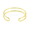 Rack Plating Brass Double Lines Cuff Bangles for Women BJEW-M304-01G-3