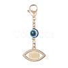 Evil Eye Alloy Enamel with Rhinestone Pendant Decoration HJEW-JM01040-02-3