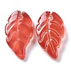 Baking Paint Imitation Jade Glass Pendants EGLA-M027-01B-3