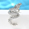 Brass Clear Cubic Zirconia Cuff Earrings EJEW-Q025-01B-P-1