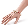 Natural Mashan Jade & Glass Pearl Beaded Stretch Bracelet BJEW-TA00143-3