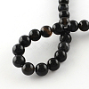 Dyed & Heated Natural Black Agate Round Bead Strands G-R342-4mm-01-3