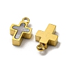 304 Stainless Steel Shell Charms STAS-L022-014G-2