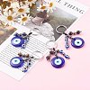Flat Round Evil Eye Lampwork Keychain KEYC-JKC00243-5