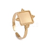 Ion Plating(IP) 304 Stainless Steel Open Cuff Finger Ring Cabochon Settings RJEW-G285-23G-1