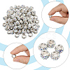80Pcs Polymer Clay Rhinestone European Large Hole Beads with Silver Color Plated Brass Cores FPDL-LT0001-02D-4