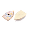 Printed Rack Plating Alloy Enamel Pendants ENAM-T020-03A-2