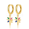Star 925 Sterling Silver Dangle Hoop Earrings TP2012-2-1