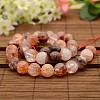 Natural Hematoid Quartz/Fire Quartz Round Beads Strands G-N0078-12mm-06-2