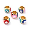 Golden Brass European Beads KK-A155-28G-2