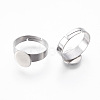 Tarnish Resistant Adjustable 304 Stainless Steel Finger Rings Components STAS-F149-21P-A-2