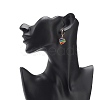Rainbow Color Japanese Seed Braided Heart Dangle Hoop Earrings EJEW-MZ00004-4