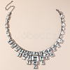 Exaggerated Party Zinc Alloy & Clear Glass Bib Necklaces for Glamorous Events RT5947-2