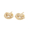 knot Brass Micro Pave Cubic Zirconia Stud Earrings EJEW-C174-01G-06-4