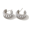 Rack Plating Brass Micro Pave Cubic Zirconia Studs Earrings EJEW-R162-36P-1