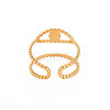 Ion Plating(IP) 304 Stainless Steel Open Pad Ring Cabochon Settings X-STAS-S119-157G-2