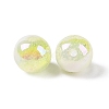 UV Plating Opaque Crackle Two-tone Acrylic Beads X1-MACR-C032-01I-2
